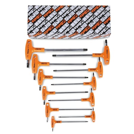 Beta 97TTX Set of 11 T-Handle Torx Key with Ergonomic Handle, T8 - T50 000970800